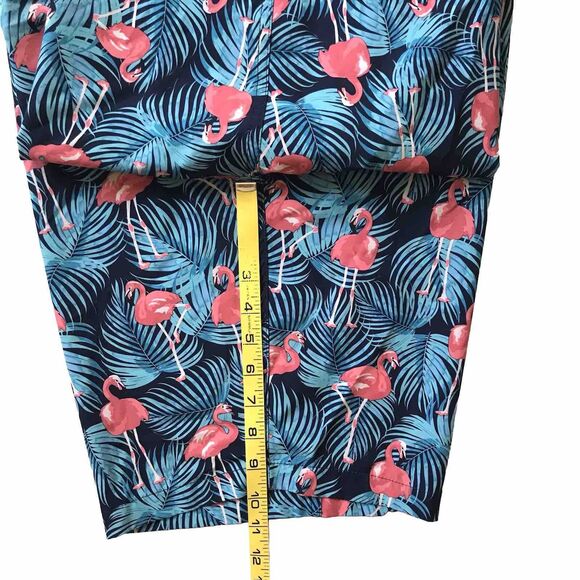 Trunks Swim Hybrd Shorts Mens Size 34 Flamingos Blue Pink Pockets Multi-Function - Picture 10 of 12